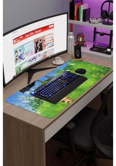 Totoro Anime V5 - 90x40 Xxl Gaming Kauçuk Kaymaz Taban Mouse Pad Fare Altlığı