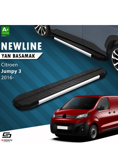 S-dizayn Citroen Jumpy 3 Uzun Şase Newline Krom Yan Basamak 243 Cm 2016 Üzeri A+ Kalite