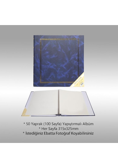Nurcan Foto NRCN-C50315 315 x 325 MM 50 Yaprak 100 Sayfa Ciltbezli Yapıştırmalı Fotoğraf Albümü