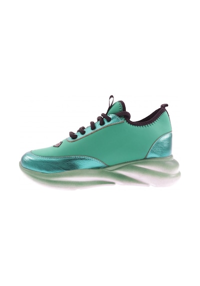 Dgn 311 Kadin Kalin Taban Yazi Detayli Sneakers Ayakkabi Çimen Yeşili