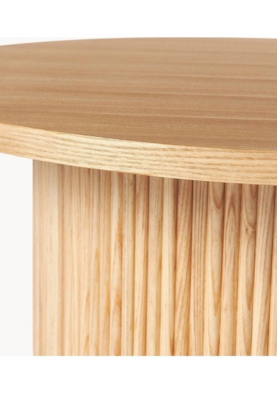 Nare, Yuvarlak Modern Çıtalı Orta Sehpa, Natural