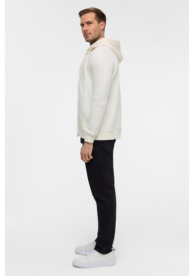 SÜVARİ Beyaz Regular Düz Bisiklet Yaka Sweatshirt Beyaz