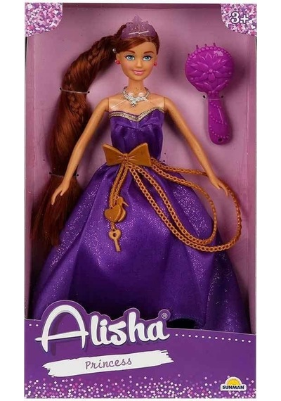0835 Sun-rst-sıs-mnk Alisha Prenses Uzun Saçlı Aksesuarlı Bebek Set 29 Cm 3renk -sunman