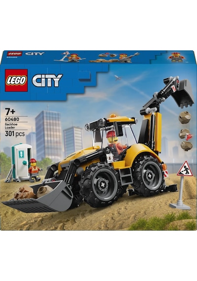 LEGO® City Sarı Kazıcı Yükleyici 60480 - 7 Yaş ve Üzeri Çocuklar için 2 Minifigür İçeren Yaratıcı Oyuncak Yapım Seti (301 Parça)