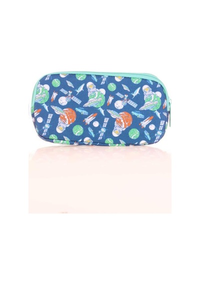Kaukko Kids 3 Bölmeli Kalem Çantası Square Tiger Mavi L8164