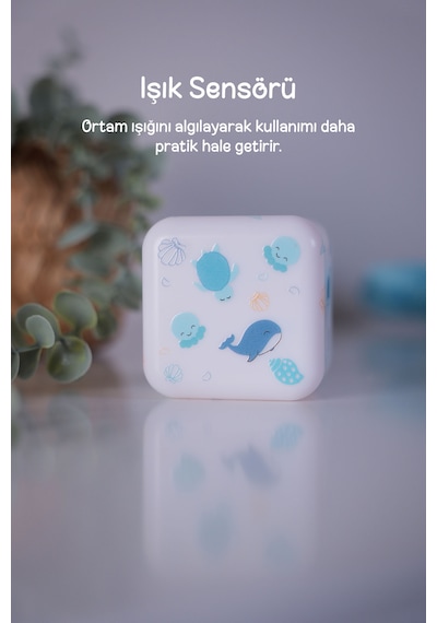 Cloud-b Ocean Şarj Edilebilir Sensörlü Gece Lambası 7x7cm Mavi