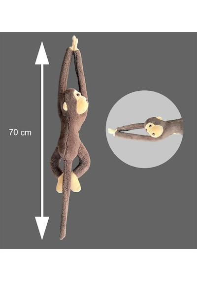Peluş Maymun. Elleri Yapışabilen Uyku Ve Oyun Arkadaşı -70 Cm Mor