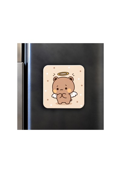 Dudu Bubu Dekoratif Buzdolabı Magneti 6x6 Cm Bej
