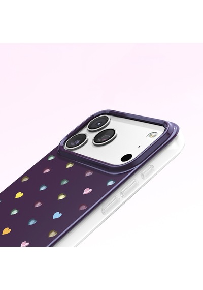 İphone 18 Pro Uyumlu Kılıf M-safe Şarj Özellikli Zore Paris Axen Sert Pc Kapak Mürdüm