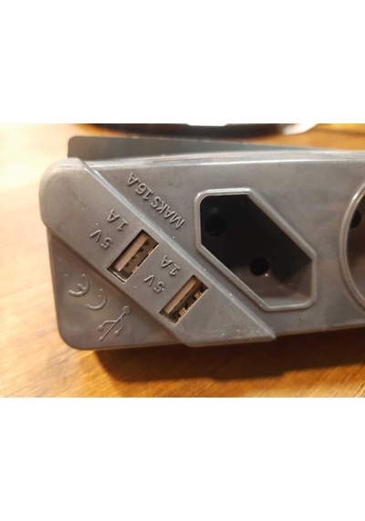 As Grup Priz Çoklu Usb Priz Siyah Golyat