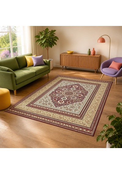 Kartela Halı Vina Halı Jüt Taban Dokuma Halı Bordo - 60 X 90 Cm