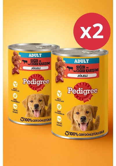 Pedigree Sığırlı Konserve Yaş Köpek Maması 400 G 2 Adet