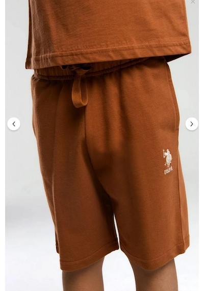 Aykidsclup U.s. Polo Assn Erkek Çocuk Kahverengi Bermuda Takım 2048-