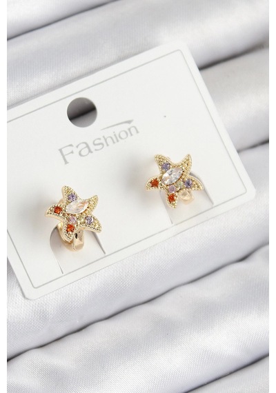 Mey İthalat Pirinç Zirkon Taşlı Yıldız Model Gold Renk Çocuk Küpe Diğer 45772710