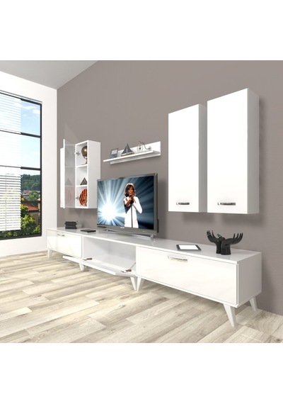 Decoraktiv Eko 8d Slm Retro Tv Ünitesi Tv Sehpası Beyaz