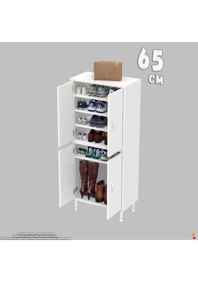 Efna Ayakkabılık - Kapaklı 4 Raf 6 Bölmeli Dar Alanlar İçin Çok Amaçlı Dolap 65 Cm Genişlik Beyaz Efna Ayakkabılık - Kapaklı 4 Raf 6 Bölmeli Dar Alanlar İçin Çok Amaçlı Dolap 65 Cm Genişlik Beyaz