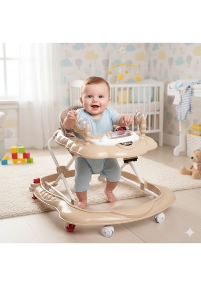 Turhan Bebe Oyuncaklı Müzikli 3 Kademeli Örümcek Bebek Yürüteci Koltuklu