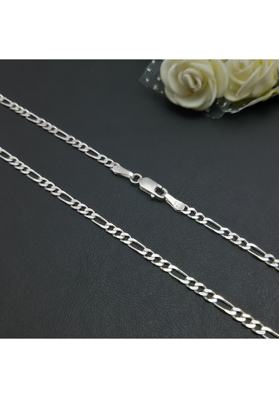 Bir Gümüş Aşkı 925 Ayar Gümüş 3 MM Figaro Model Erkek Zincir Kolye