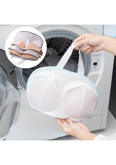 Polyester Sütyen Yıkama Filesi - Çamaşır Torbası Mavi