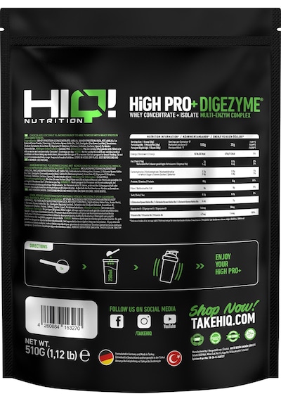 Hıq High Pro+ 510gr Chocolate&coconut Flavored