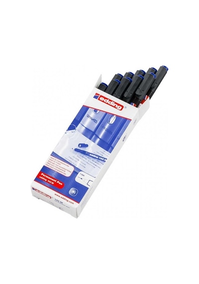 Edding 142M Mavi 1.0 Mm Asetat Kalem Permanent M 10Lu Kutu