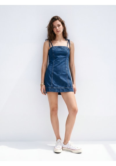 LTB Nınna Askılı Mid Indigo Mini Elbise Mid İndigo