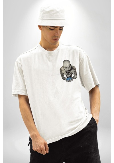 Breaking Bad Beyaz Oversize Unisex Ön Ve Sırt Baskılı Tişört Beyaz