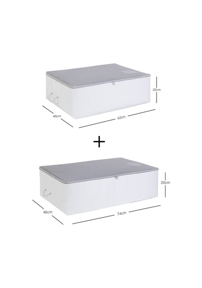 Ocean Home Textile 2'li Gri Renk Stuff & Things Baza Altı Hurç Set Altın