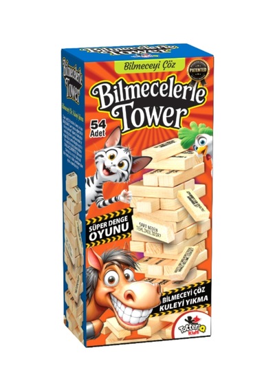 Bilmecelerle Tower Cezalı Jenga Keyifli Denge Oyunu 54 Parça
