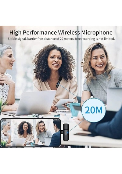 Bluetooth Mikrofon Type-c Ikili Kablosuz Yaka Mikrofonu