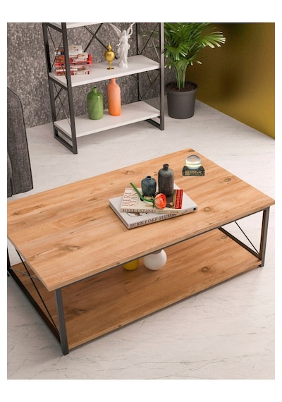 Reyo Falez Orta Sehpa Double Minimalist Ceviz