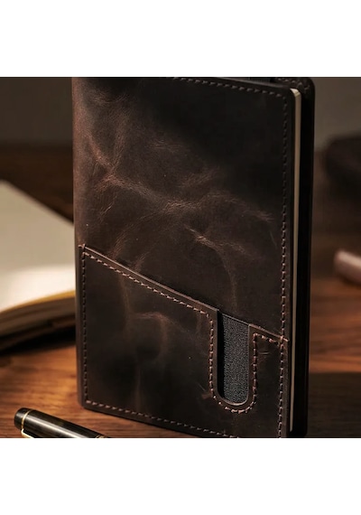 Bilikolik Hakiki Deri A5 Defter Kılıfı, El Yapımı, Telefon Cepli Ajanda Organizer, Defter Ve Kalem Dahil Koyu Kahverengi Bilikolik Hakiki Deri A5 Defter Kılıfı, El Yapımı, Telefon Cepli Ajanda Organizer, Defter Ve Kalem Dahil Koyu Kahverengi