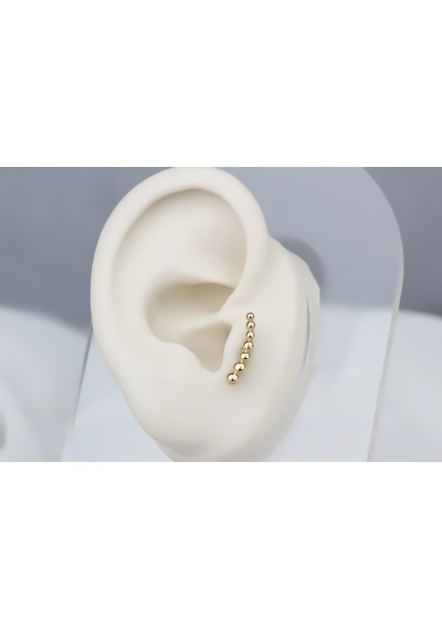 Glorria Altın Toplu Tragus Piercing Çok Renkli