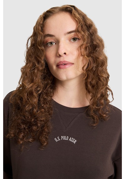 U.S. Polo Assn. Kadın Koyu Kahverengi Sweatshirt 50328959-vr084