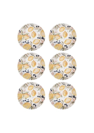 The Mia Limoncello Yemek Tabağı 6lı Set 20cm Lmn019 Beyaz