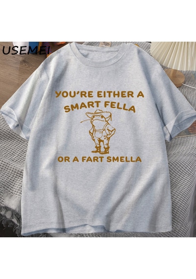 Flood Of Style Bir Akıllı T-shirts T-shirt Boy Retro Karikatür T Shirt Garip Kovboy Kurbağa T Shirt Kadın Er Gri