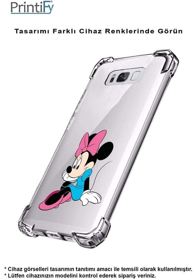 Samsung Galaxy M15 İle Uyumlu Mickey Mouse 5 Baskılı Şeffaf Köşe Korumalı Antişok Kılıf