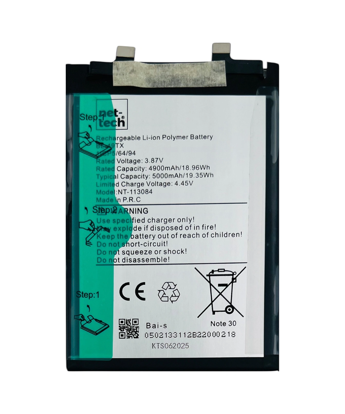 Teknonet İnfinix Note 30 Uyumlu Nettech Bl-49tx 5000 Mah Batarya - Siyah