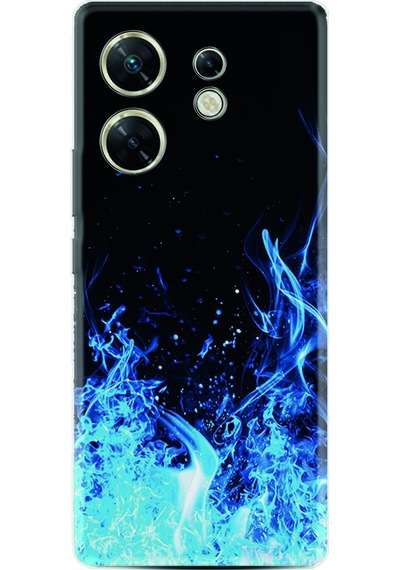 Infinix Zero 30 4G Kılıf Kılıf Silikon Desen Özel Seri Blue Fire 1678