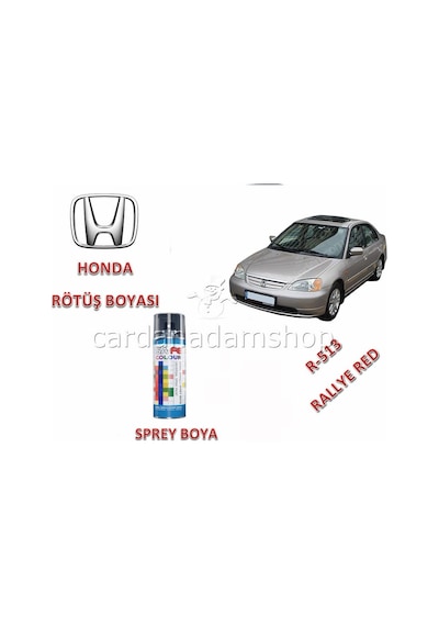 Honda Civic 2001-2005 Rötuş Boyası R-513 Rallye Red 400Ml Sprey (520384012)