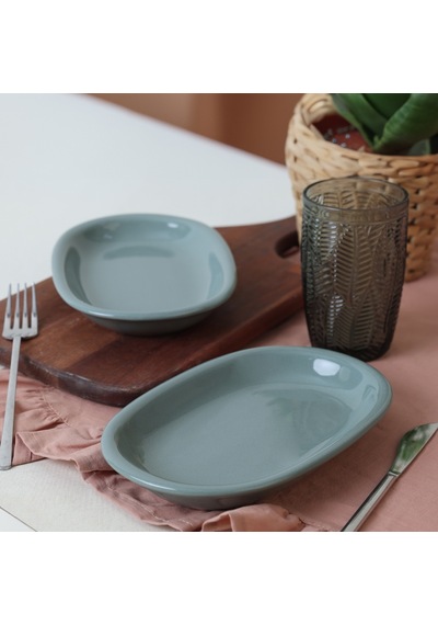 Keramika Yeşil Hitit Kayık Tabak 22 Cm 2 Adet 326