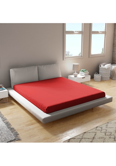 Penye Lastikli Çarşaf %100 Pamuk Kırmızı 160x200