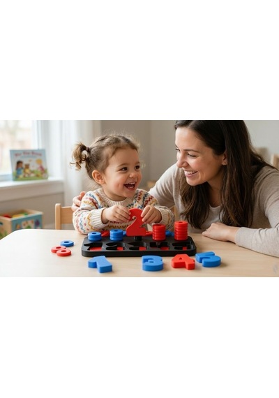 Montessori Rakam Eşleştirme Oyuncağı Renkli Sayılar Ve Halkalar Seti -okul Öncesi Eğitici Oyuncak