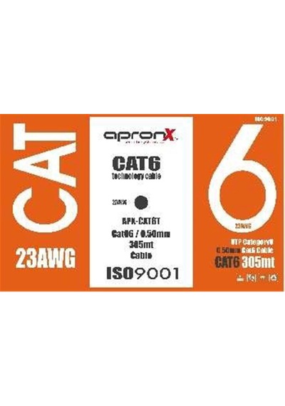 Apronx Cat6 23awg 305mt 0,50mm Gri Utp Kablo