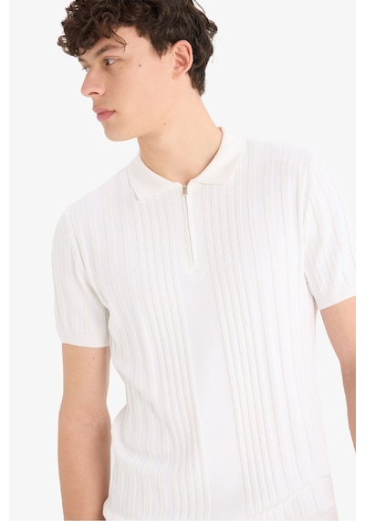 DeFacto Standart Fit Polo Yaka Yarım Fermuarlı Kısa Kollu Triko Tişört E3243AX25SPWT32 DeFacto Standart Fit Polo Yaka Yarım Fermuarlı Kısa Kollu Triko Tişört E3243AX25SPWT32