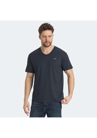 Slazenger KRAKKER Erkek V Yaka Koyu Gri Tişört