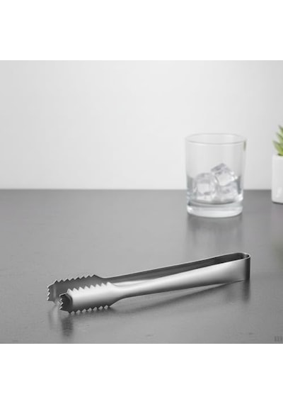 Metal 16 Cm Buz Ve Şeker Maşası Tırtıklı Profesyonel Servis Maşası 4.5 Cm Ağız Açıklığı Dayanıklı Mutfak Gereci