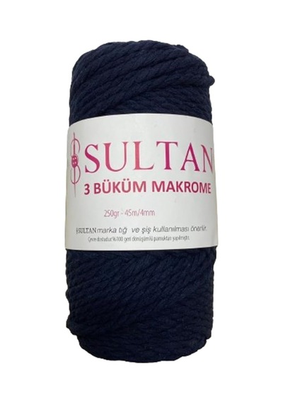 Tr Sultan 3 Büklüm Makrome İpi 250 Gr 019 Lacivert Genel