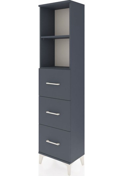 Arges Dolap 2 Raflı 3 Çekmeceli 44x30x182 Antrasit-antrasit Antrasit