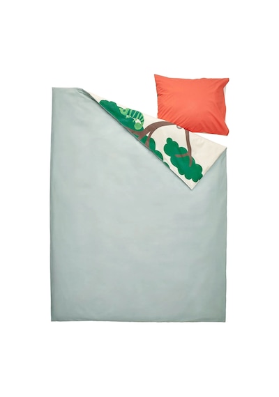 Ikea Sandlopare Tek Kişilik Nevresim Takımı 150 X 200 Cm Yeşil - Bej - Pembe Çok Renkli